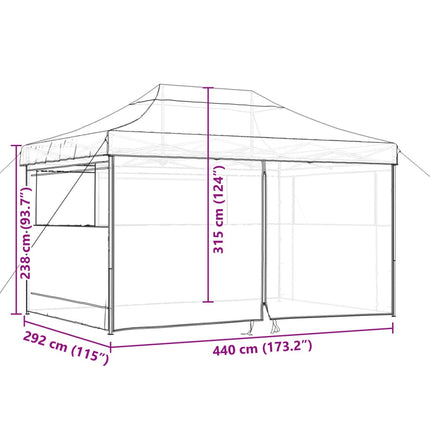Partytent Inklapbaar Pop-Up Taupe