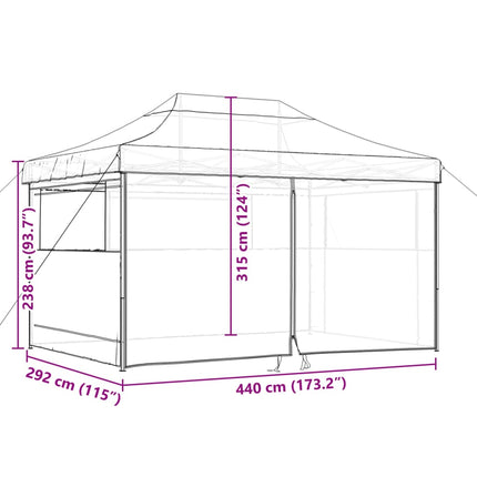 Partytent Inklapbaar Pop-Up Bruin