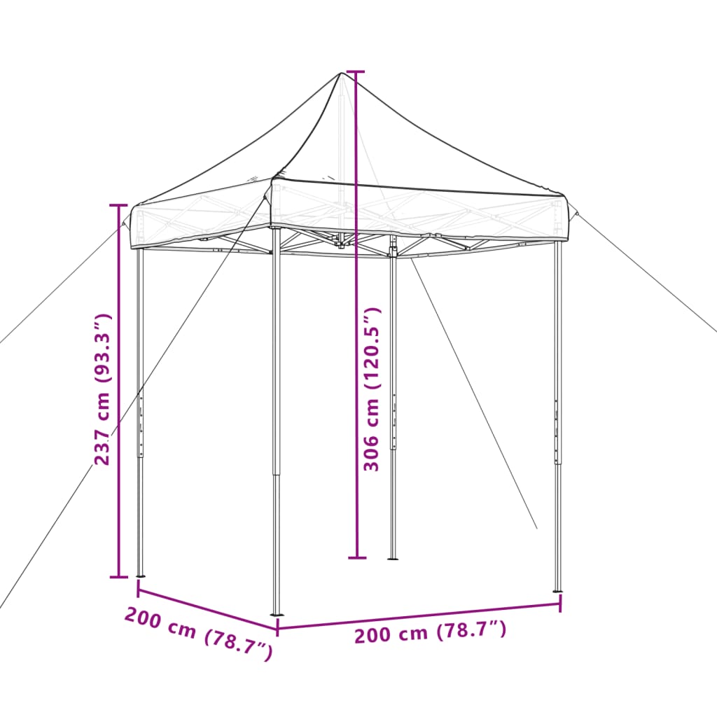 Partytent Inklapbaar Pop-Up 200X200X306 Cm Beige