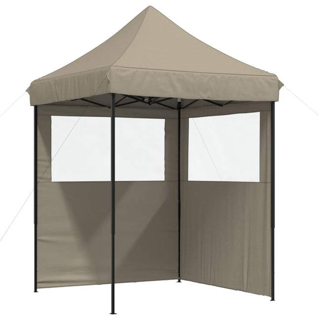 Partytent Inklapbaar Pop-Up Met 2 Zijwanden Taupe Oranje