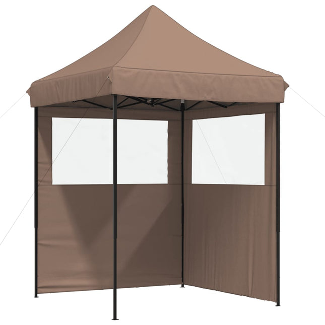 Partytent Inklapbaar Pop-Up Met 2 Zijwanden Bruin Bordeauxrood