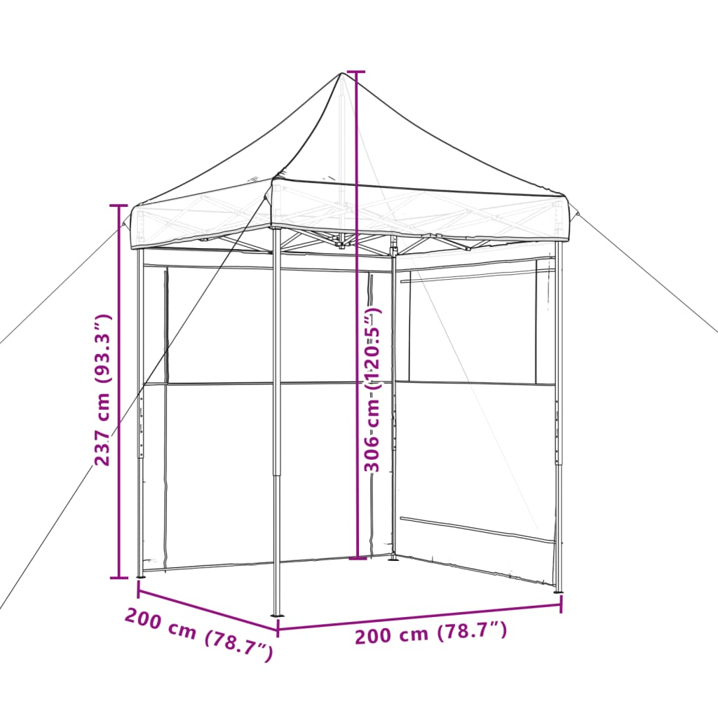Partytent Inklapbaar Pop-Up Kleurig Terracotta