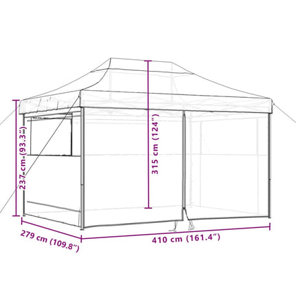 Partytent Inklapbaar Pop-Up Oranje