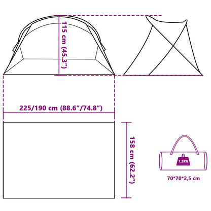 Strandtent 2-Persoons Pop-Up Waterdicht Azuurblauw