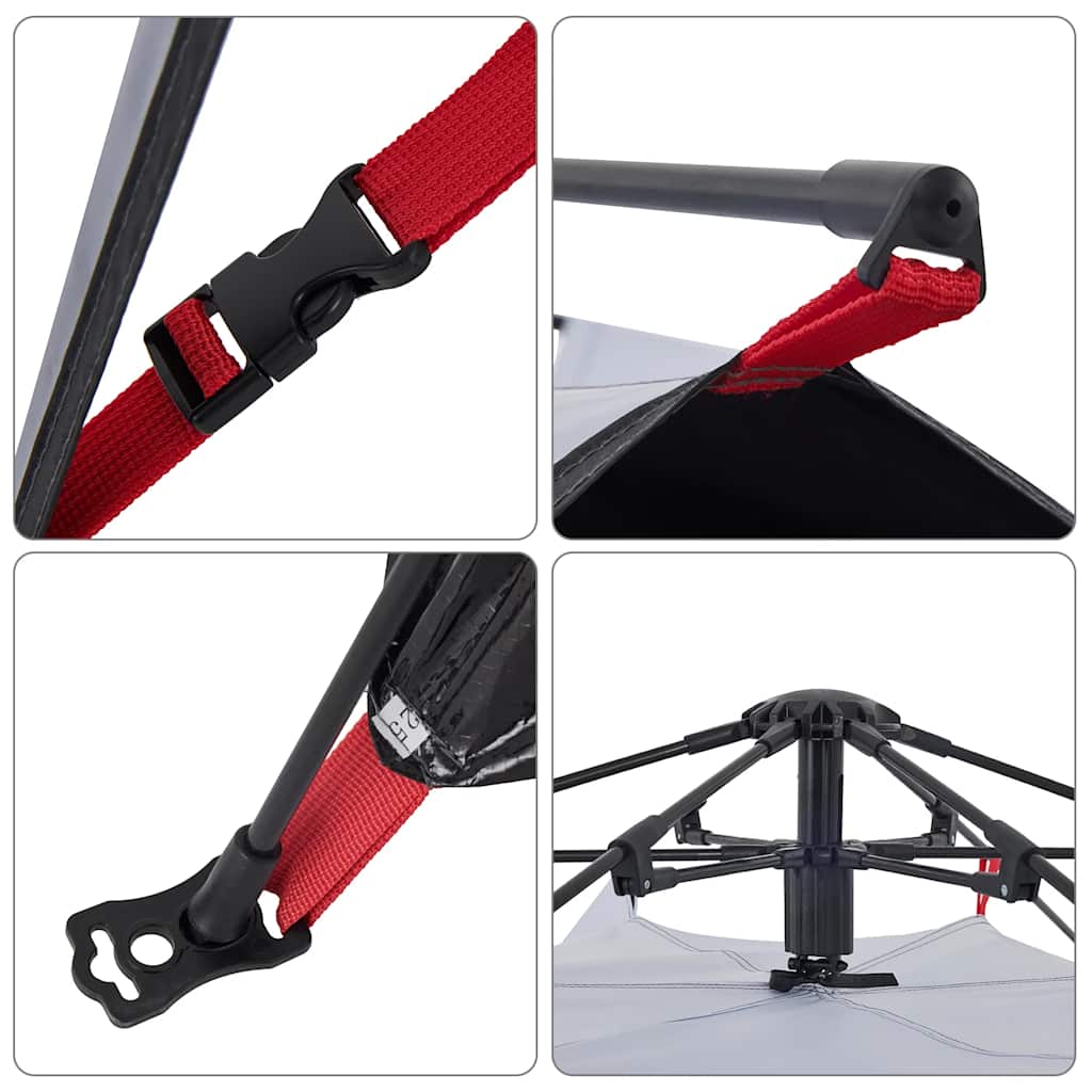 Koepeltent 4-persoons snelontgrendeling verduisterende stof wit