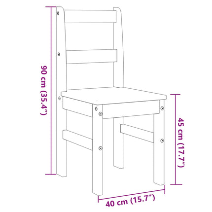 Eetkamerstoelen 2 St Panama 40X46X90 Cm Grenenhout