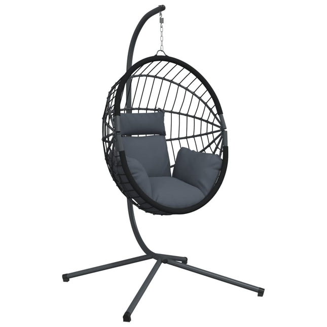 Hangstoel Met Standaard Rattan En Staal Kleurig