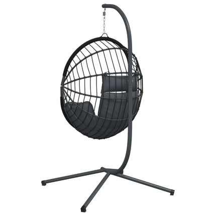 Hangstoel Met Standaard Rattan En Staal Kleurig