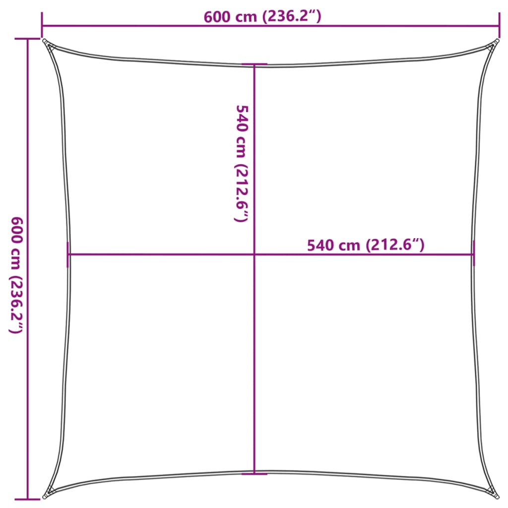 Zonnezeil 160 G/M² Vierkant Hdpe Kleurig Zand
