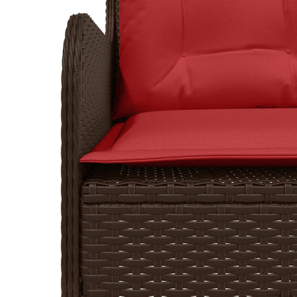 Tuinbank Met Kussens L-Vormig Poly Rattan