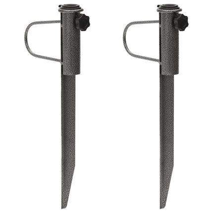 Parasolstandaards Met Pennen 2 St 19X42 Cm Gegalvaniseerd Staal Zwart