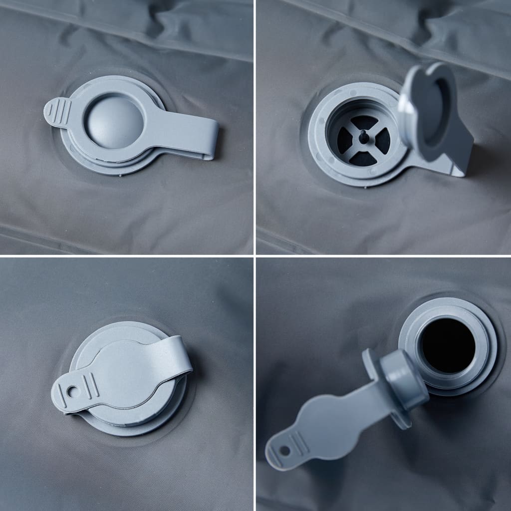 Kampeermatras met kussens zelfopblazend 2-persoons grijs