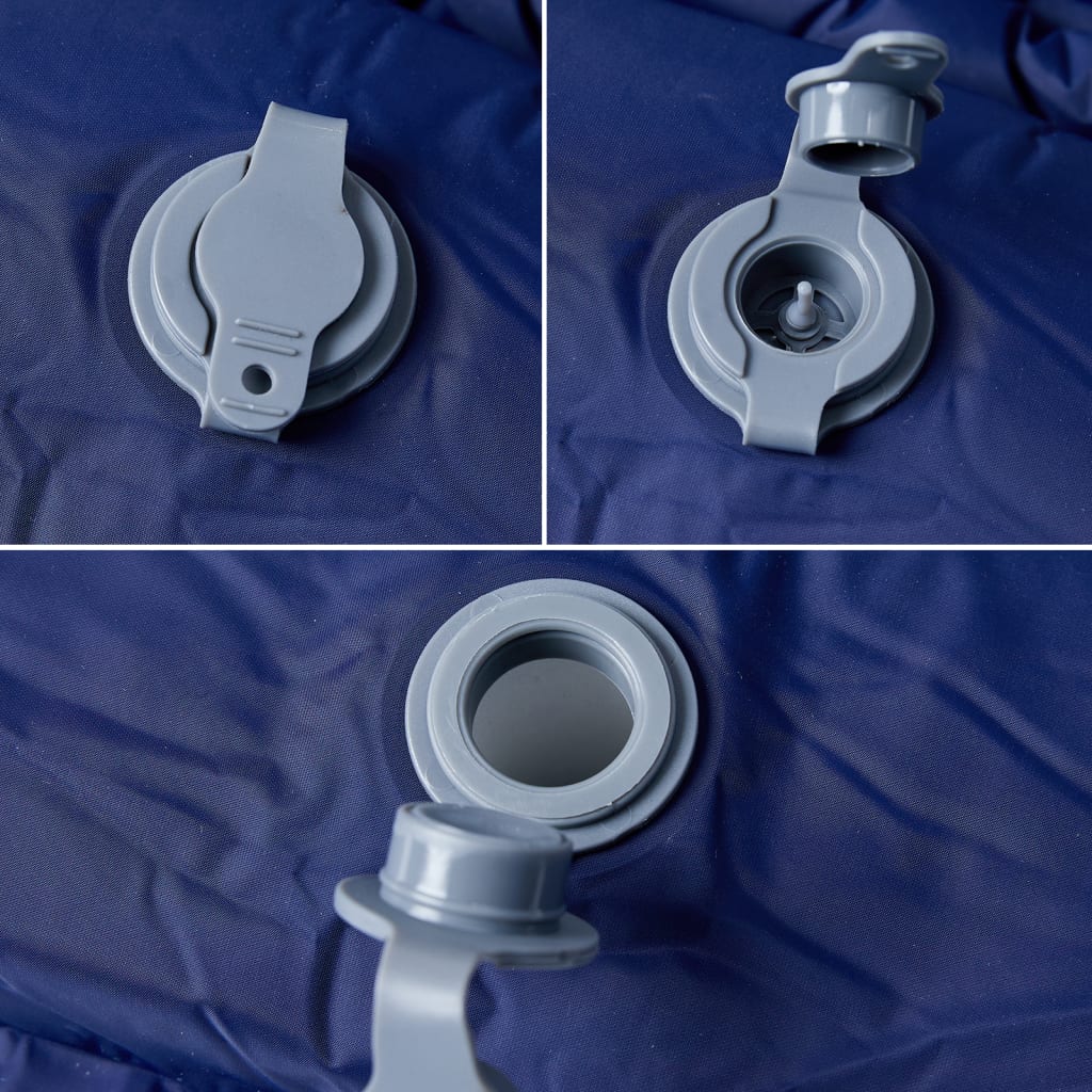 Kampeermatras met kussen zelfopblazend 1-persoons marineblauw