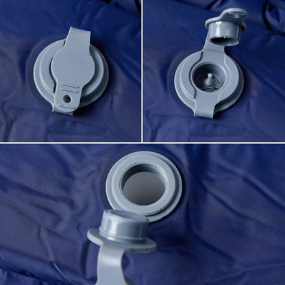 Kampeermatras met kussen zelfopblazend 1-persoons marineblauw