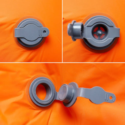 Kampeermatras met kussen opblaasbaar 1-persoons oranje