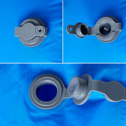 Kampeermatras met kussen opblaasbaar 1-persoons blauw