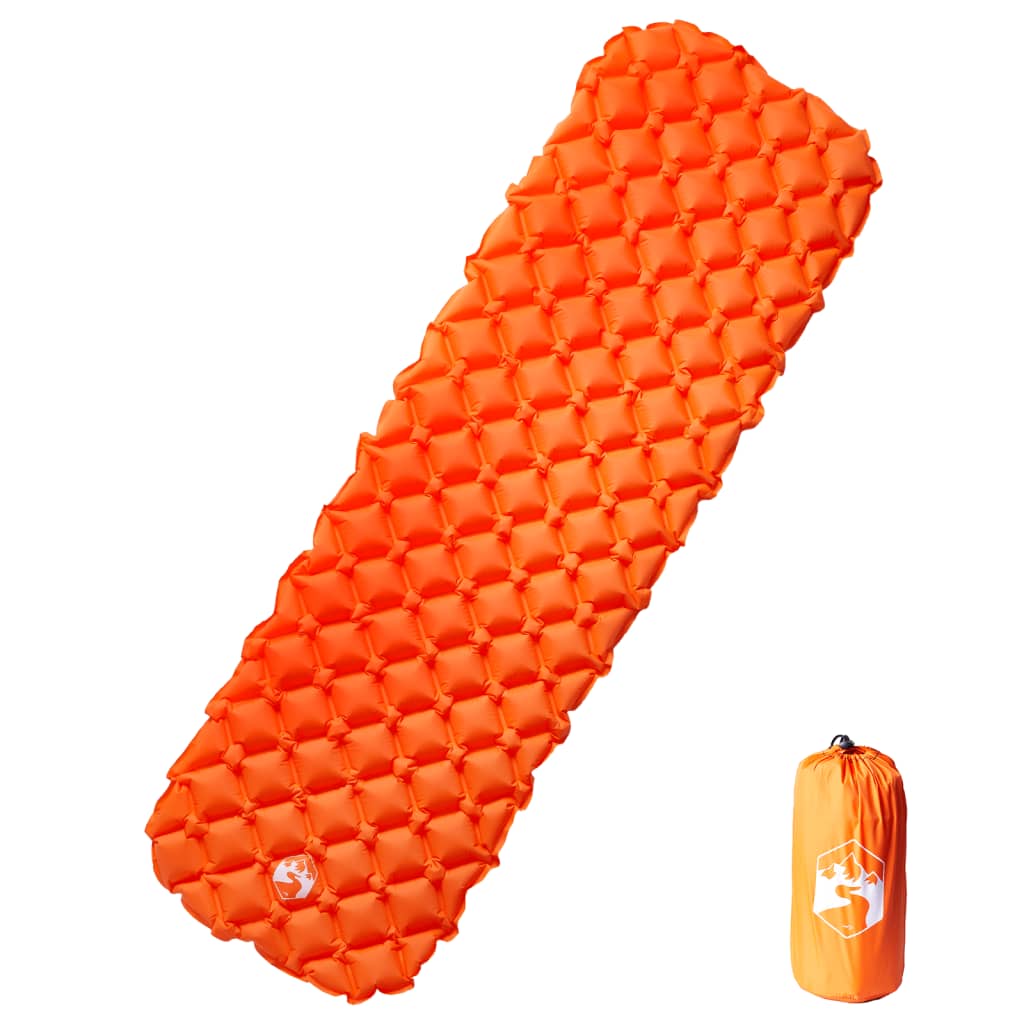 Kampeermatras opblaasbaar 190x58x6 cm 1-persoons oranje
