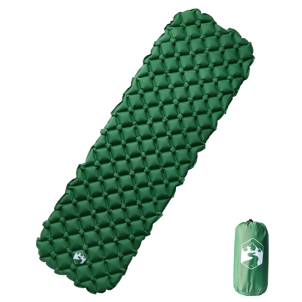 Kampeermatras opblaasbaar 190x58x6 cm 1- persoons groen