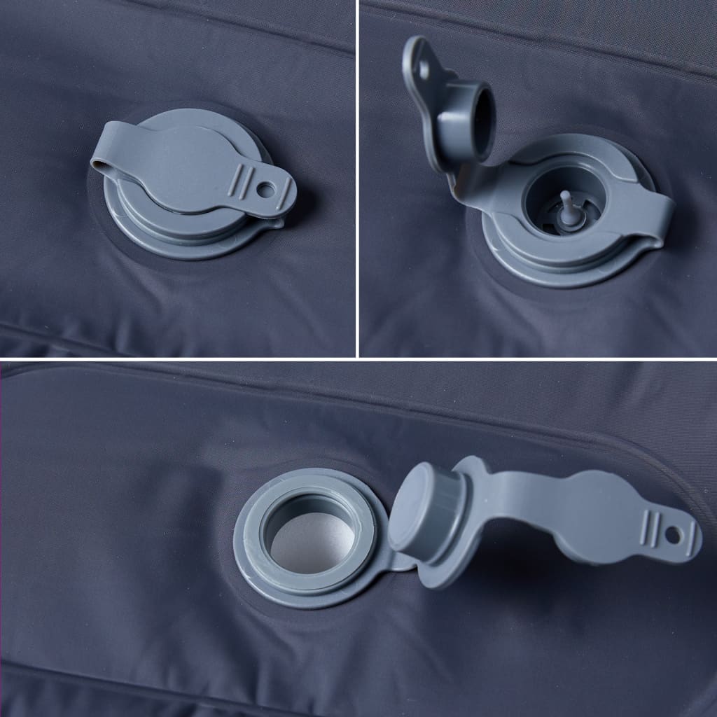 Kampeermatras met kussen zelfopblazend 1-persoons grijs