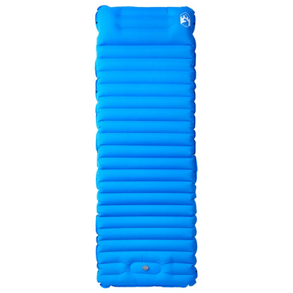 Kampeermatras met kussen zelfopblazend 1-persoons blauw