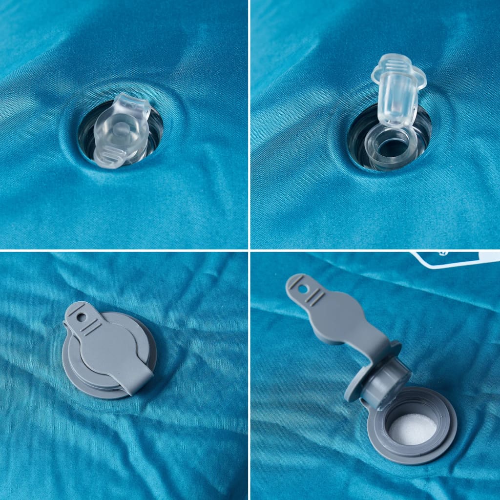 Kampeermatras met kussen zelfopblazend 1-persoons turquoise