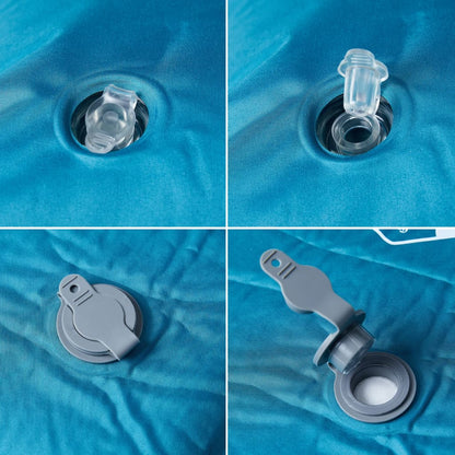 Kampeermatras met kussen zelfopblazend 1-persoons turquoise