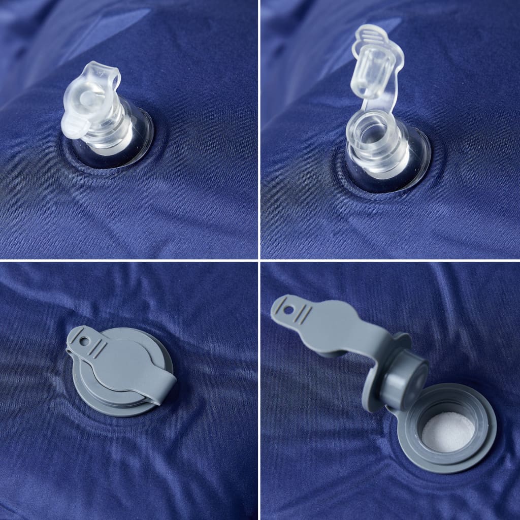 Kampeermatras met kussen zelfopblazend 1-persoons marineblauw