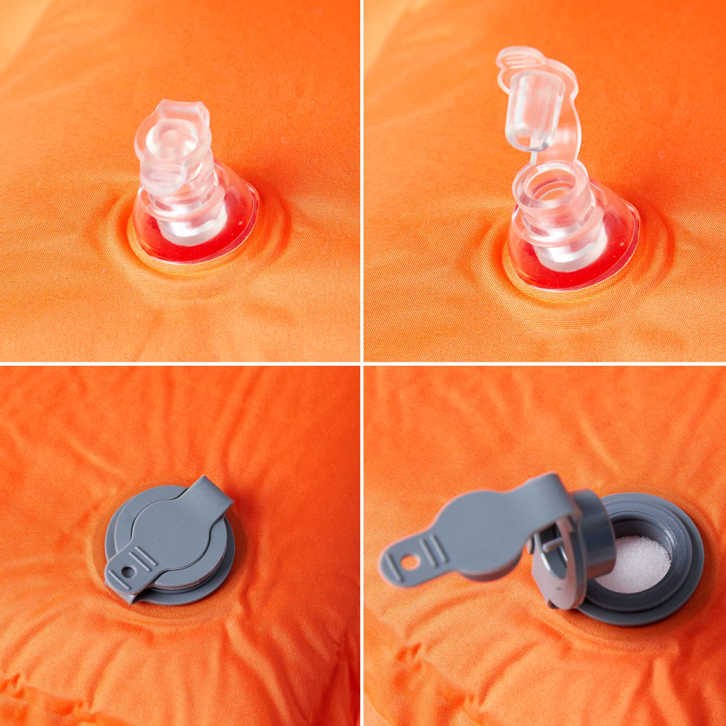 Kampeermatras met kussen zelfopblazend 1-persoons oranje