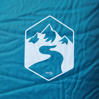 Kampeermatras met kussen zelfopblazend 1-persoons turquoise