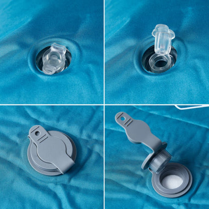 Kampeermatras met kussen zelfopblazend 1-persoons turquoise