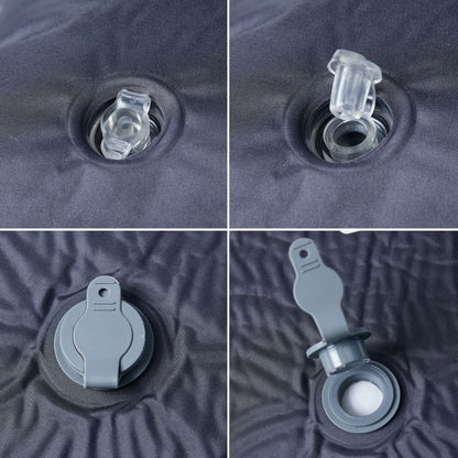 Kampeermatras met kussen zelfopblazend 1-persoons grijs