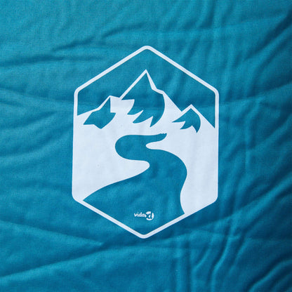 Kampeermatras met kussen zelfopblazend 1-persoons turquoise