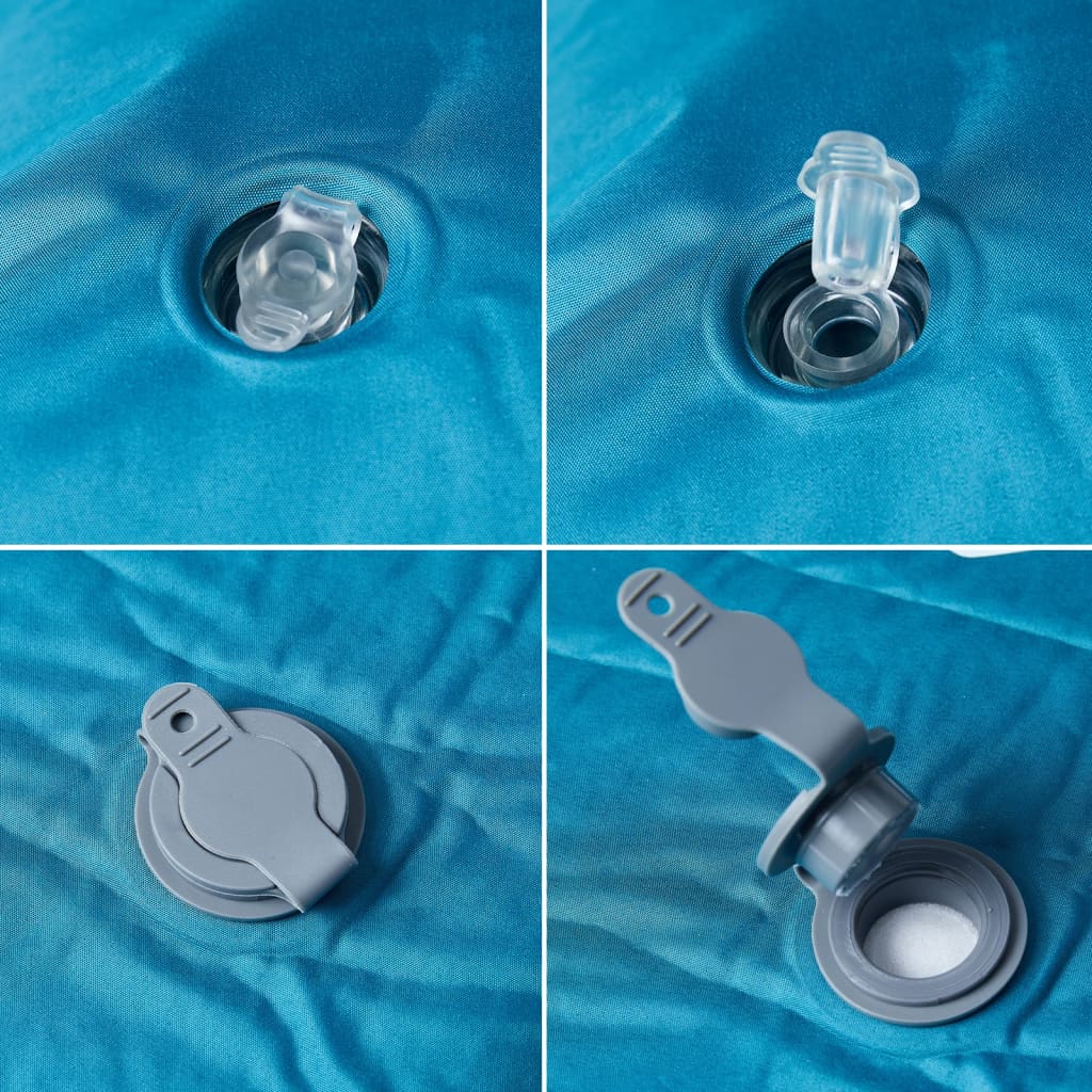 Kampeermatras met kussen zelfopblazend 1-persoons turquoise