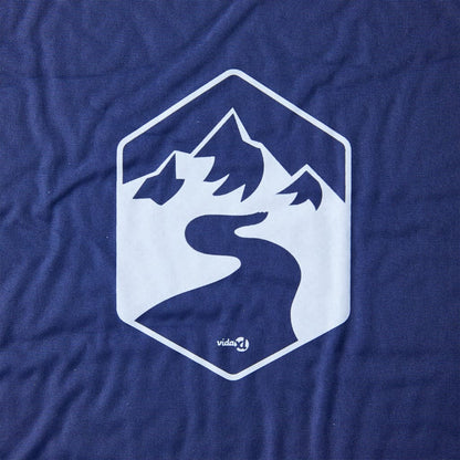 Kampeermatras met kussen zelfopblazend 1-persoons marineblauw