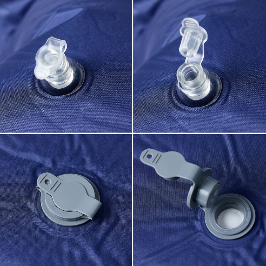 Kampeermatras met kussen zelfopblazend 1-persoons marineblauw