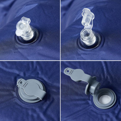 Kampeermatras met kussen zelfopblazend 1-persoons marineblauw