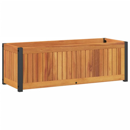 Plantenbak 80X30X27,5 Cm Massief Acaciahout En Staal