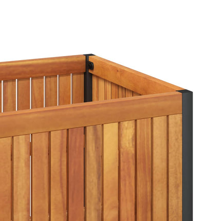 Plantenbak 80X30X27,5 Cm Massief Acaciahout En Staal