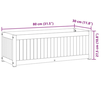 Plantenbak 80X30X27,5 Cm Massief Acaciahout En Staal