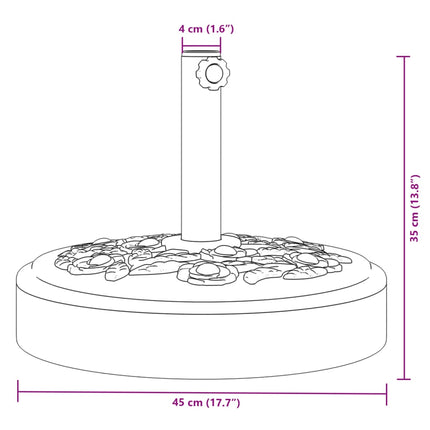 Parasolvoet Voor Stokken Van Ø38 / 48 Mm Rond