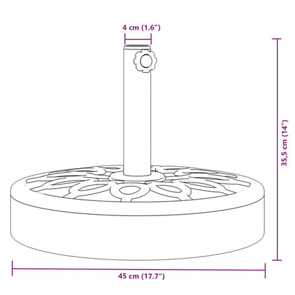 Parasolvoet Voor Stokken Van Ø38 / 48 Mm Rond