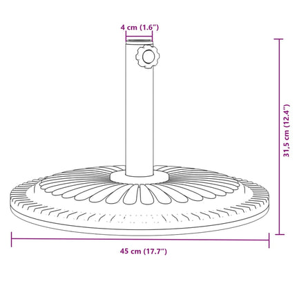 Parasolvoet Voor Stok Van Ø38 / 48 Mm Rond