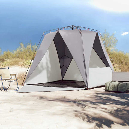Strandtent 4-Persoons Waterdicht Snelontgrendeling Grijs