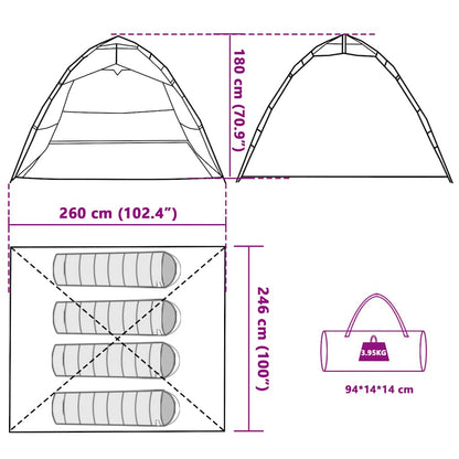 Tent 4-Persoons Snelontgrendeling Camouflage