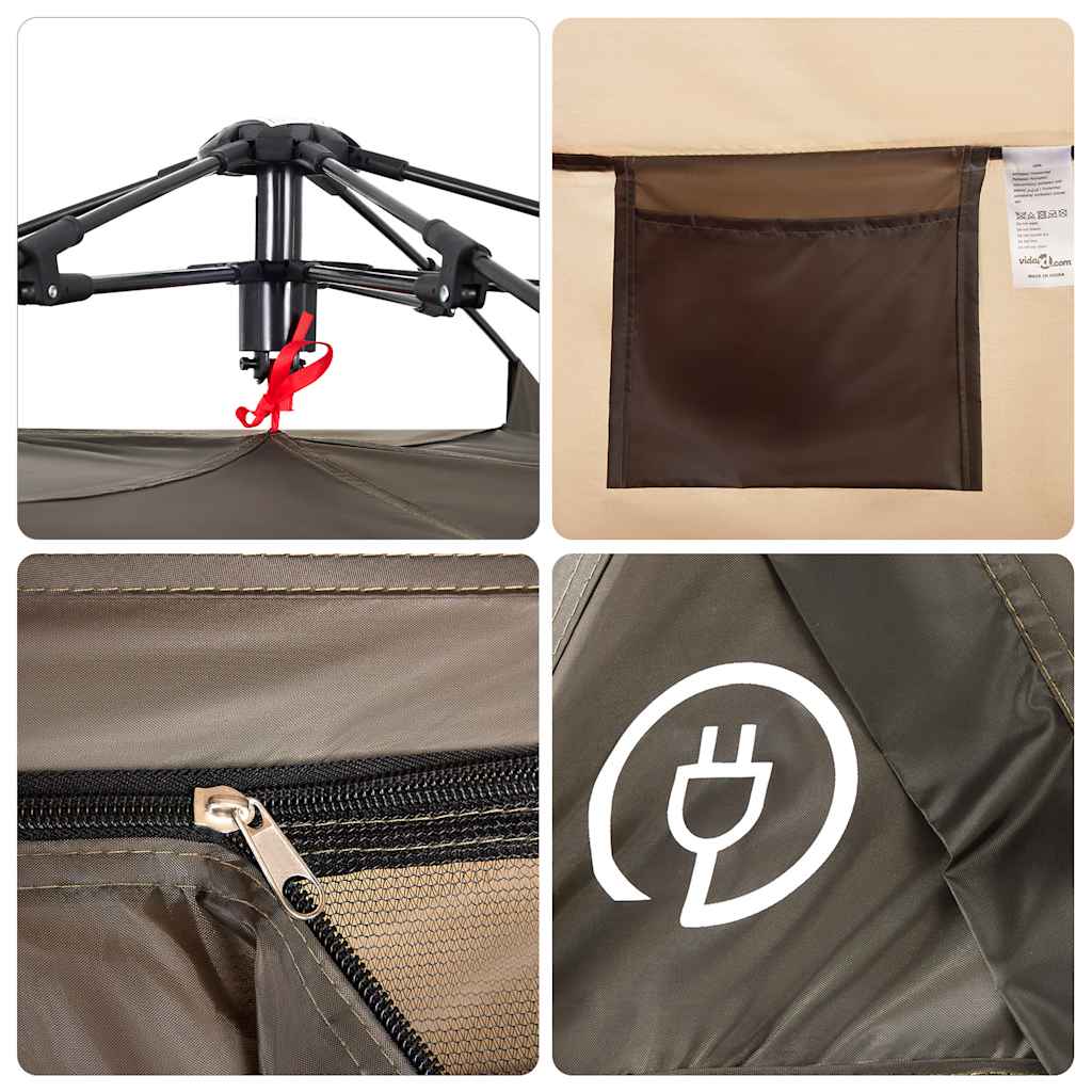 Tent 4-persoons snelontgrendeling bruin