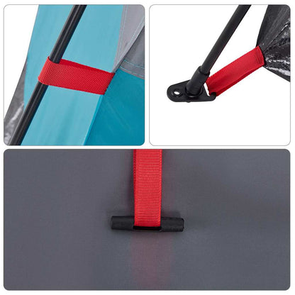 Kampeertent 4-persoons snelontgrendeling blauw