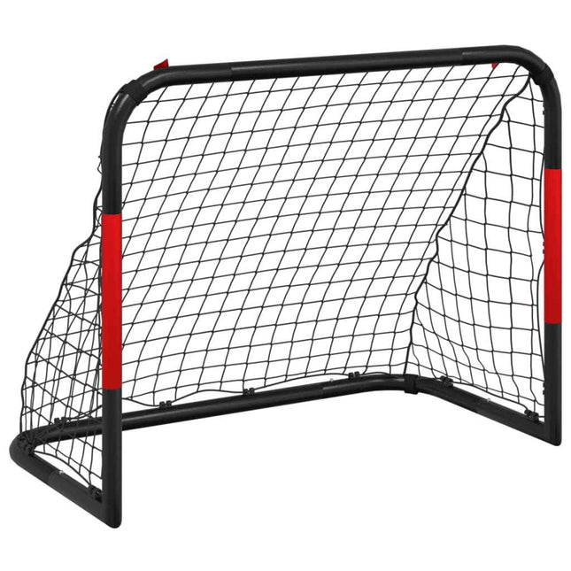 Voetbaldoel Met Net 90X48X71 Cm Staal Rood En Zwart