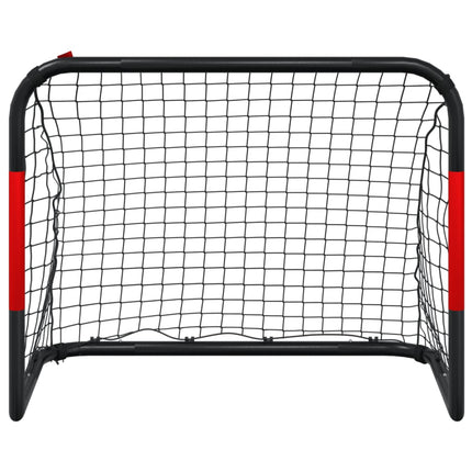 Voetbaldoel Met Net 90X48X71 Cm Staal Rood En Zwart