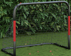 Voetbaldoel Met Net 90X48X71 Cm Staal Rood En Zwart