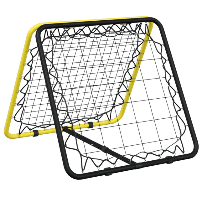 Voetbalrebounder Dubbelzijdig Verstelbaar Staal Geel En Zwart Zwart